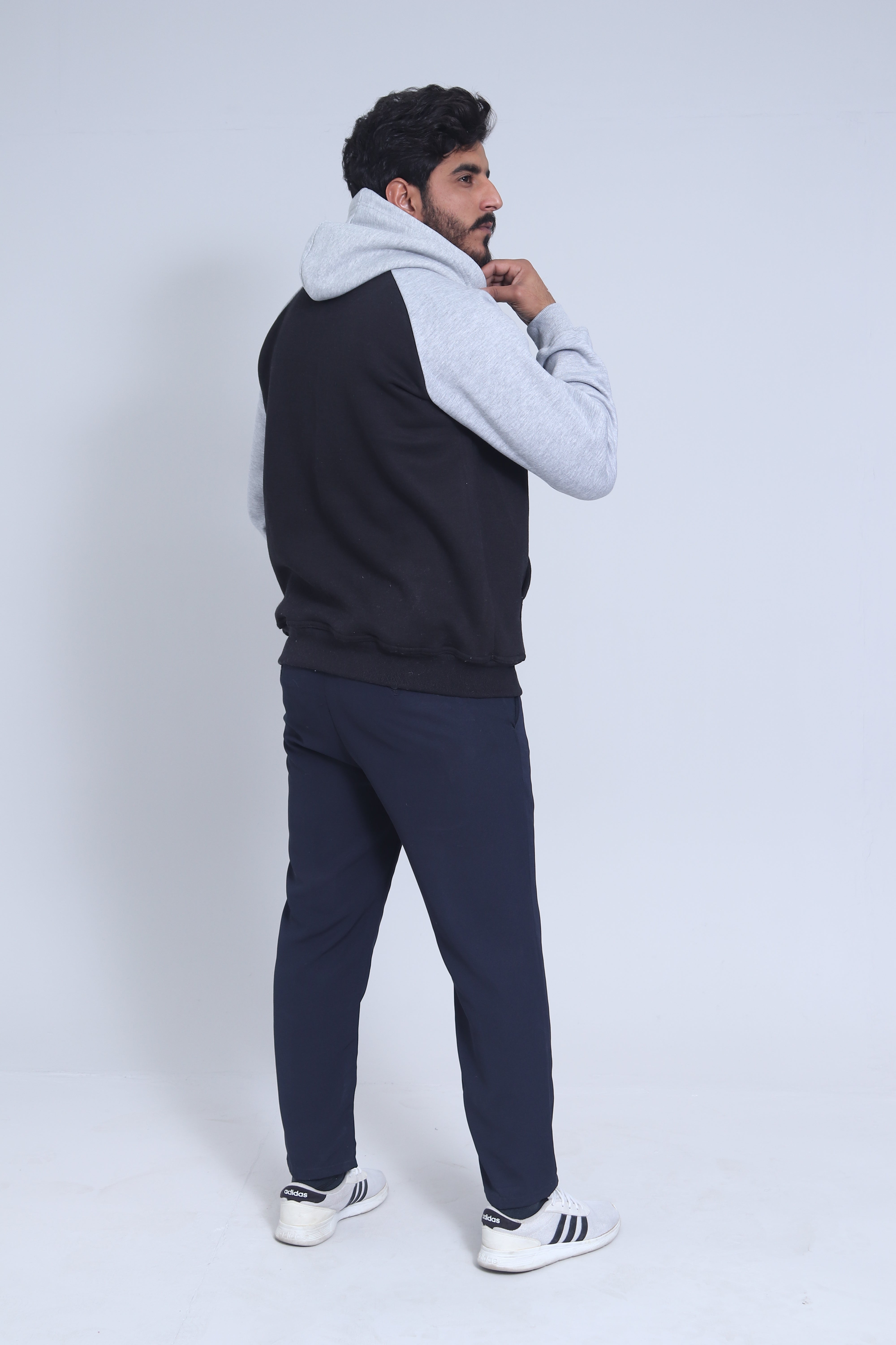 Pullover Hoodie – Light Grey & Black Ashwear Classic Unisex