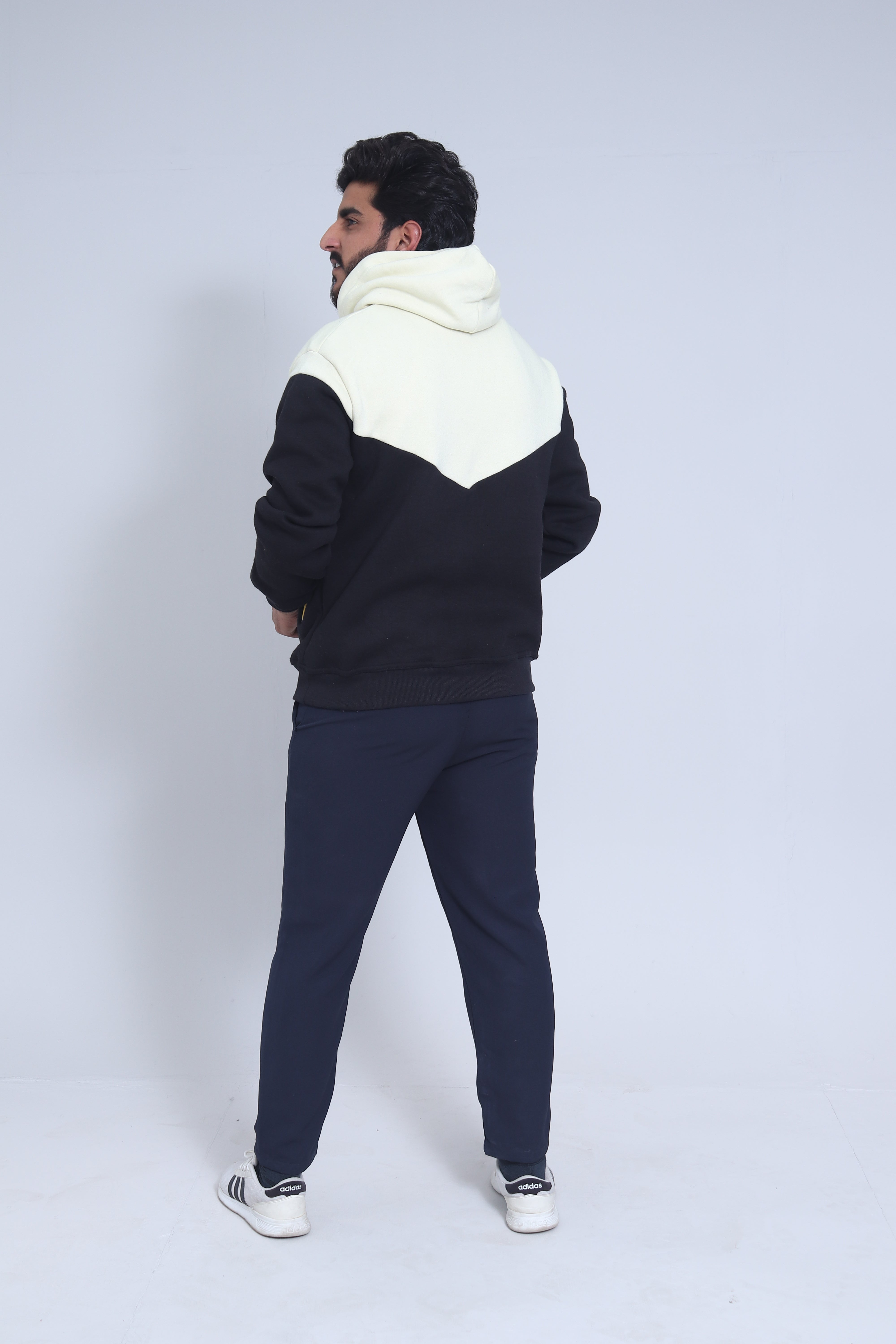 Ashwear Unisex Pullover - Black & Cream Hoodie