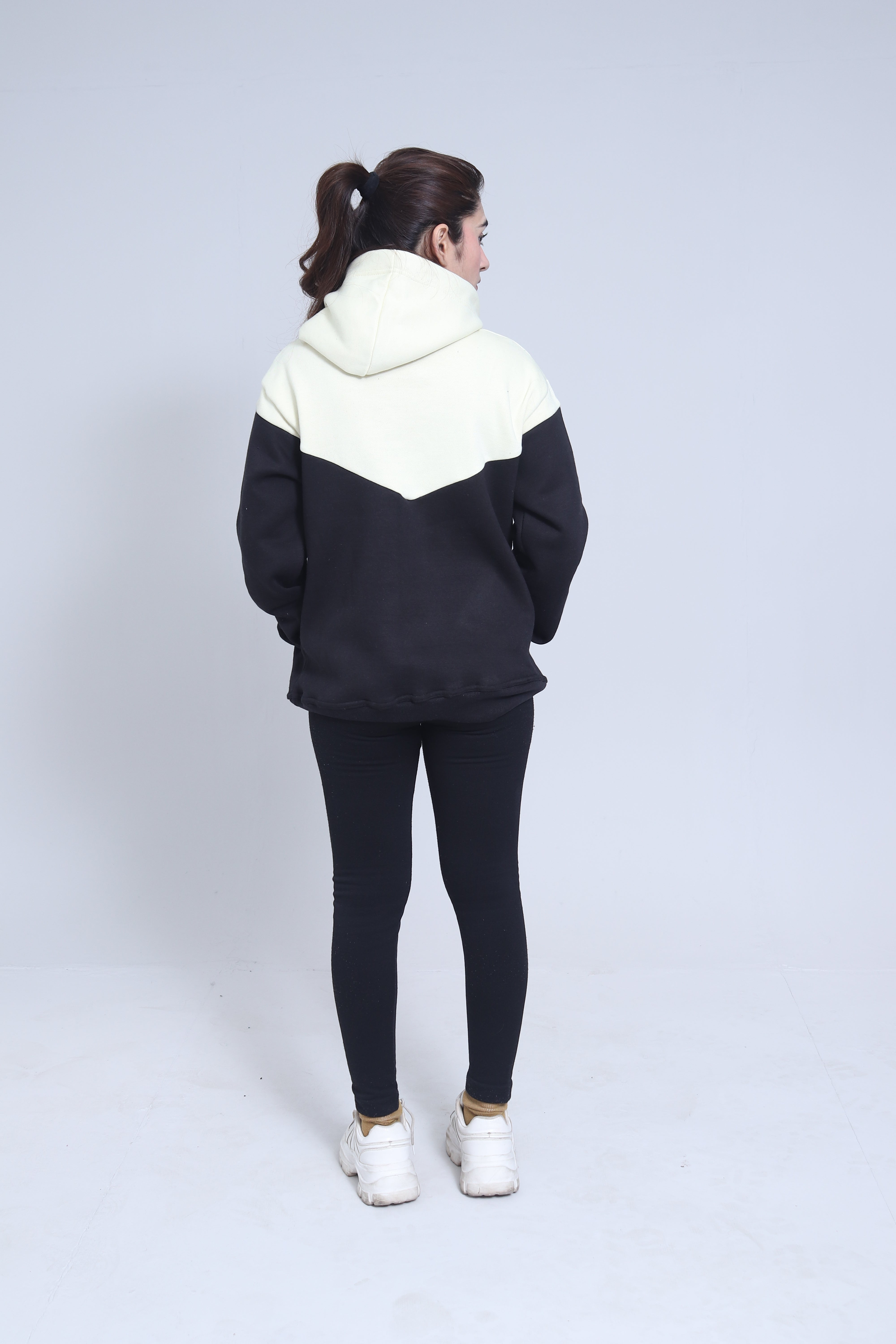 Ashwear Unisex Pullover - Black & Cream Hoodie